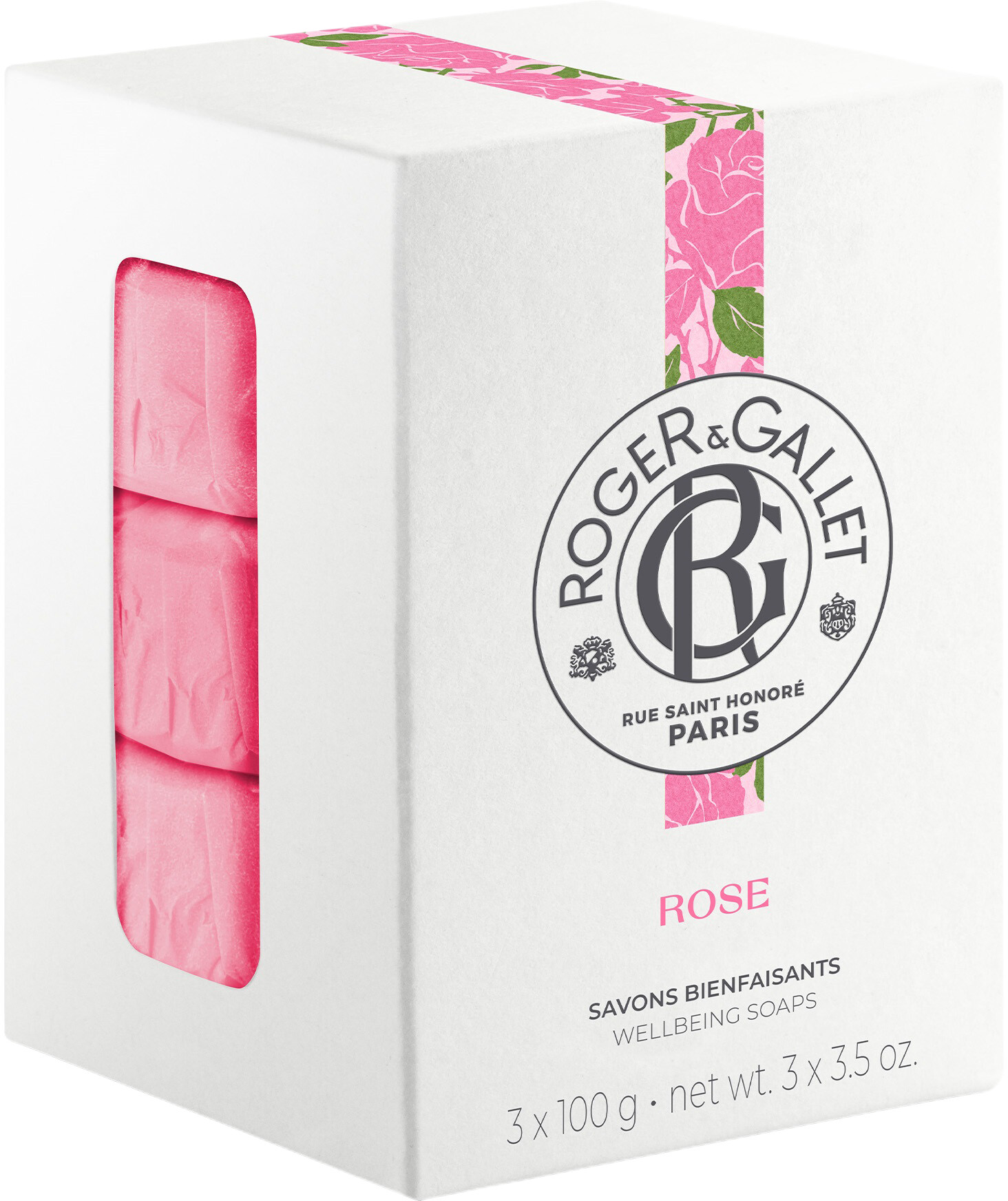 Roger & Gallet Rose Wellbeing Soaps 3 x 100g